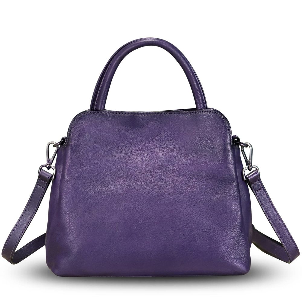 Genuine Leather Satchel Purse Vintage Handmade Top Handle Handbag :O